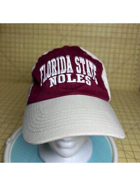 Florida State Seminoles Two-Tone Adjustable Cap Embroidered Logo Beige & Maroon